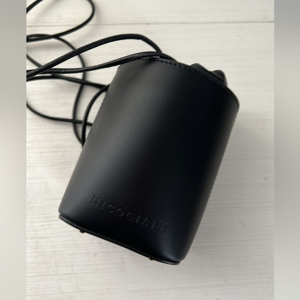 Stylish mini black crossbody leather bag